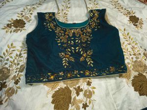 Stunning Navy Blue Embroidered Lehenga Choli