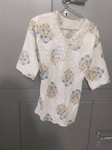 White Printed Kurta