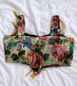 Floral Brocade Corset Top