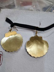 Scallop Shell Patina Earrings