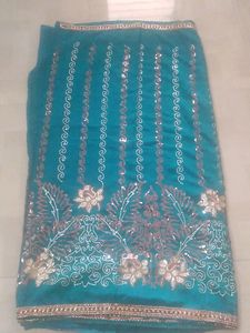 Sequins Saree With Blouse And Petticot.
