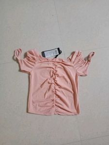 Peach Ruched Top