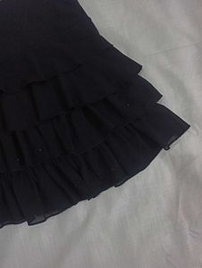 Black Ruffled Mini Skirt