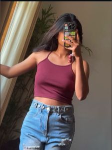 Maroon Crop Tank Top