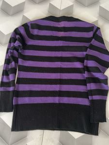 Striped Purple &amp; Black Sweater