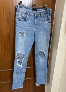 Zara Trafaluc Distressed Blue Denimwear