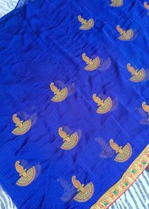 navy blue colour  beautiful saree