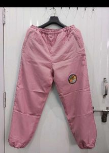 Pink parachute Pants with Patch Detail