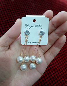 Regal Art Cubic Zirconia Pearl Drop Earrings