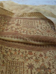 Beautiful Yellow Saree with Intricate Prints