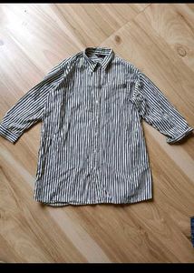 combo Crushed Fabric Long Sleeve Shirt