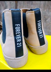 Forever 21 Beige Leather Boots