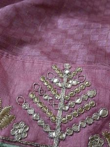 Elegant Pink Saree with Embellished Border
