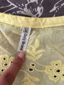 Yellow Eyelet Crop Top