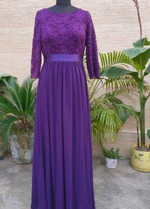 Elegant Purple Lace Gown