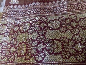 Maroon Banarasi saree