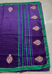 Vibrant Purple Embroidered Saree