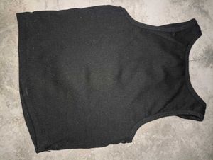 Black Ribbed Tank Top