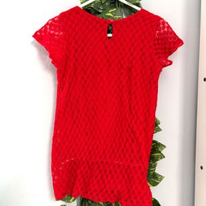 Red Textured Top