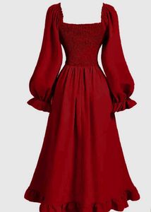 Elegant Red Ruched Midi Dress