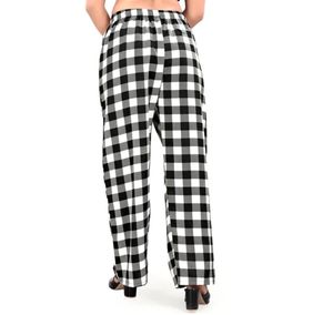 Women’s Regular Fit Black+White Crepe Trousers
