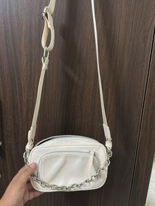Cream Camera Crossbody Bag