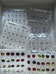 Multi-Color Stud Earrings  ( set of 8)