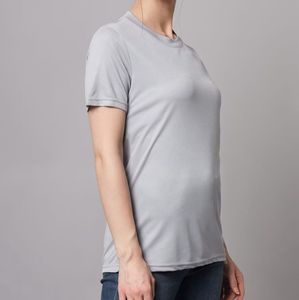 Light Grey gym compress top for women