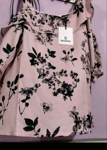 Stylish Women's Cold Shoulder Floral Top bust 32