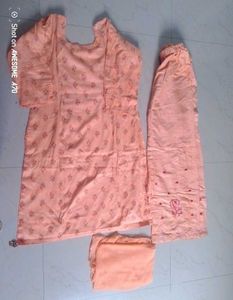 Peach Embroidered Salwar Kameez Set