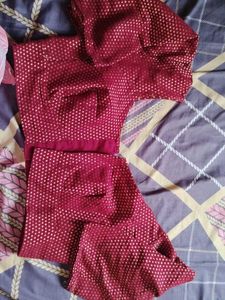 Maroon Polka Dot Blouse