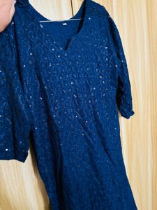 Sparkling Navy Blue Stylish Kurta for women