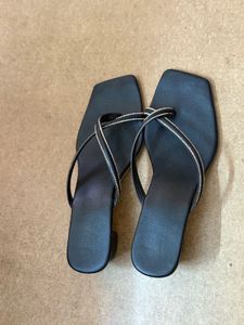Chic Black Square Toe Block Heels