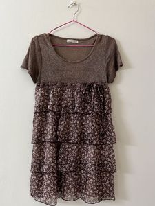 Sparkly Ruffle Floral Dress