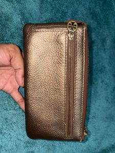 Tory Burch Gold Metallic Clutch Pouch