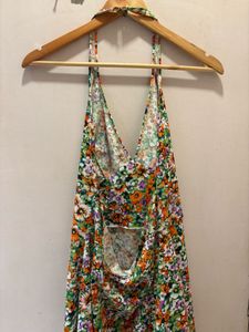 Floral Halter Neck Mini Dress