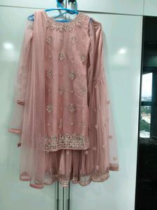onion pink heavy garara suit