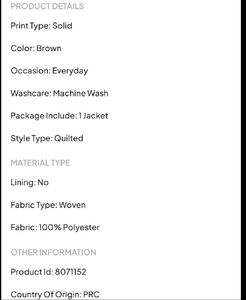 Brown fleece lined lapel collor pu jacket