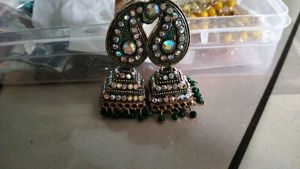 Green Colour Preety Earings