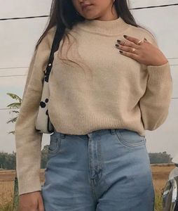 H&amp;M Cute Mock Neck Knit Sweater - Beige