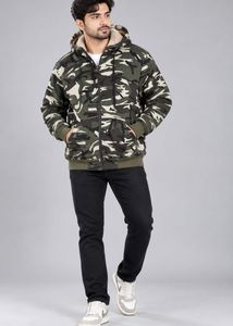 Man's Sherpa Camouflage Zip-Up Hoodie