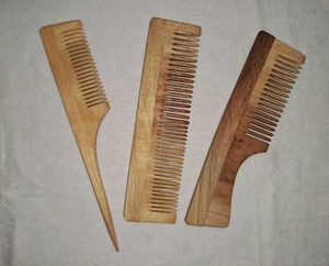 Natural Wooden Comb Set of 3