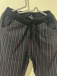 Striped black Daily Wear Capri