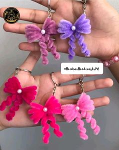 Adorable Pink Bow Keychain any one