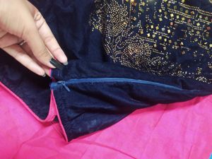 Pink Silk Lehnga With Side Ziper Blouse