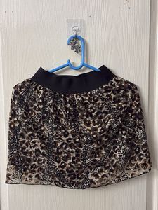 Leopard Print Mini Skirt with Attached Shorts