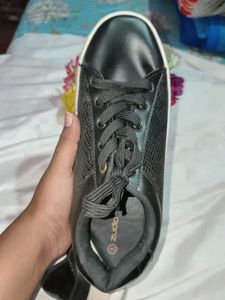 Black Lace-Up Sneakers