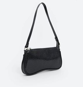 H&M black baguette shoulder bag