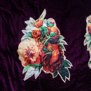 Velvet Floral Embroidered Skirt