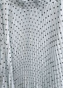 Pleated Polka Dot Midi Skirt